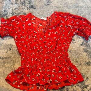 Sienna Sky Red Floral Blouse